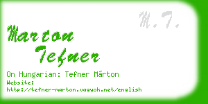 marton tefner business card