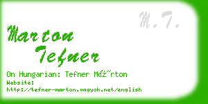 marton tefner business card